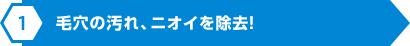 毛穴の汚れ、ニオイを除去！